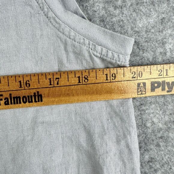 FLAX Linen Tunic Top Womens Small Gray Pockets Lagenlook Quiet Luxury Coastal - Picture 11 of 12